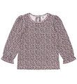 Hust and Claire Bluse - Vaflet - Ariella - Gray Lilac m. Blomste