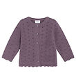 Hust and Claire Cardigan - Strik - Caren - Dark Plum m. Hulmønst