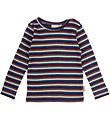 Petit Piao Bluse - Rib - Modal - Dark Cherry Multi Stripe
