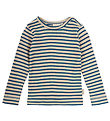 Petit Piao Bluse - Rib - Modal - Deep Cobalt/Dark Off White