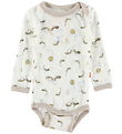 Katvig Body l/æ - Uld - Off White m. Myrer