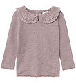 Name It Bluse - Uld - NmfWang - Purple Dove m. Flæse/Hulmønster