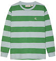 Calvin Klein Bluse - Striped Relaxed - Keepsake Blue/Green Strip