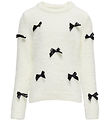 Kids Only Bluse - Strik - KogPiumo - Cloud Dancer/Black Bows