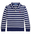 Polo Ralph Lauren Polobluse m. Lynlås - Navy/Hvidstribet