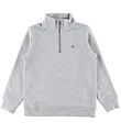 GANT Sweatshirt - Shield Half Zip - Light Grey Melange
