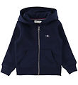 GANT Cardigan - Shield Zip - Evening Blue