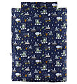 Nørgaard Madsens Sengetøj - Baby - Navy m. Arbejdsmaskiner
