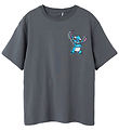 Name It T-Shirt - NkmDixie Stitch - Lava Smoke m. Print