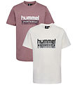 Hummel T-shirts - hmlTukas - 2-pak - Twilight Mauve/Marshmallow 