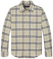 Tommy Hilfiger Skjorte - Fløjl - Classic Beige/Navyternet