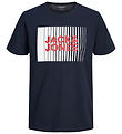Jack & Jones T-shirt - Noos - JjeCorp - Navy Blazer m. Print