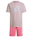 adidas Performance Sæt - T-shirt/Shorts - LK BL - Pink/White