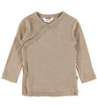 Joha Bluse m. Slå-om - Uld/Silke - Beige