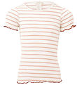 Minimalisma Bluse - Rib - Silke/Bomuld - Blomst - Sweet Stripes/