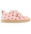 Angulus Sneakers - Kanvas - Rosebud Hearts/Tan