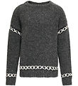Kids Only Bluse - Strik - KogAmanda - Dark Grey Melange/Cloud