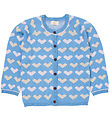 Copenhagen Colors Cardigan - Strik - Heart - Sky Blue Comb