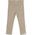 Petit Piao Leggings - Rib - Modal - Earth Brown/Dark Off White