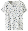 Name It T-shirt - Rib - NkfVemia - Bright White/Flowers