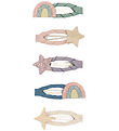 Mimi & Lula Hårspænder - 5-pak - 4 cm - Rainbow & Star Dreamland