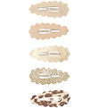 Mimi & Lula Hårspænder - 5-pak - 4 cm - Scalloped Leopard