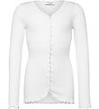 Rosemunde Cardigan - Rib - Balta - New White m. Blonder