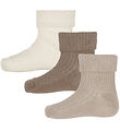 Minymo strømper - 2-Pak - Rib - Light Taupe