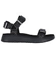 Woden Sandaler - Line Glitter - Sort