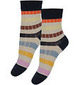 FUB Strømper - 2-pak - Rib -  Dark Navy/Multi Stripe