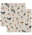Liewood Stofbleer - 2-pak - 65x65 cm - Lewis - Sea Creature/Sand