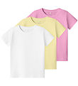 Name It T-shirt - NmfVibbi - 3-pak - Pastel Yellow/Pink Frosting