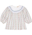 Flöss Kjole - Abigail - Soft White/Bright Blue
