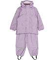 Mikk-Line Regntøj m. Seler - PU - Lavender Aura m. Guldprikker