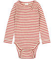 Petit Piao Body l/æ - Rib - Modal - Light Berry/Dark Off White