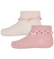 Konges Sløjd Strømper - 2-pak - Rib - Rose/Off White
