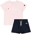 Champion Sæt - T-shirt/Shorts - Pink/Navy