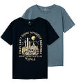 Name It T-shirt - NkmHansi - 2-pak - Navy Blazer/Blue Mirage