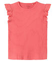 Name It T-shirt - Rib - NmfHalina - Spiced Coral m. Blonder