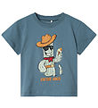 Name it T-shirt - NmmHuggi - Blue Mirage m. Print