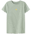 Name It T-shirt - Rib - NmfVivemma - Aqua Gray/Lemon