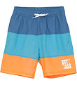 Color Kids Badeshorts - Colorblock - River Blue