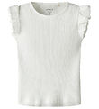 Name It T-shirt - Rib - NmfHalina - Bright White m. Blonder