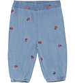 Minymo Bukser - Faded Denim m. Mariehøne