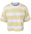 Hound T-shirt - Striped Crop T-shirt - Dusty Yellow