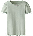 Name It T-shirt - NmfJsilke - Aqua Gray m. Hulmønster