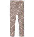 Name It Leggings - Rib - NmfHoise - Purpel Dove m. Blomster