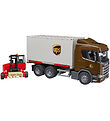 Bruder Lastbil - UPS Scania Super 560R m. Gaffeltruck - 03582