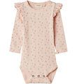 Lil' Atelier Body l/æ - Rib - NbfGago - Peach Blush m. Blomster