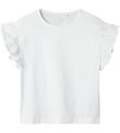 Name It T-shirt - NkfHrejaline - Lucent White m. Broderi Anglais
